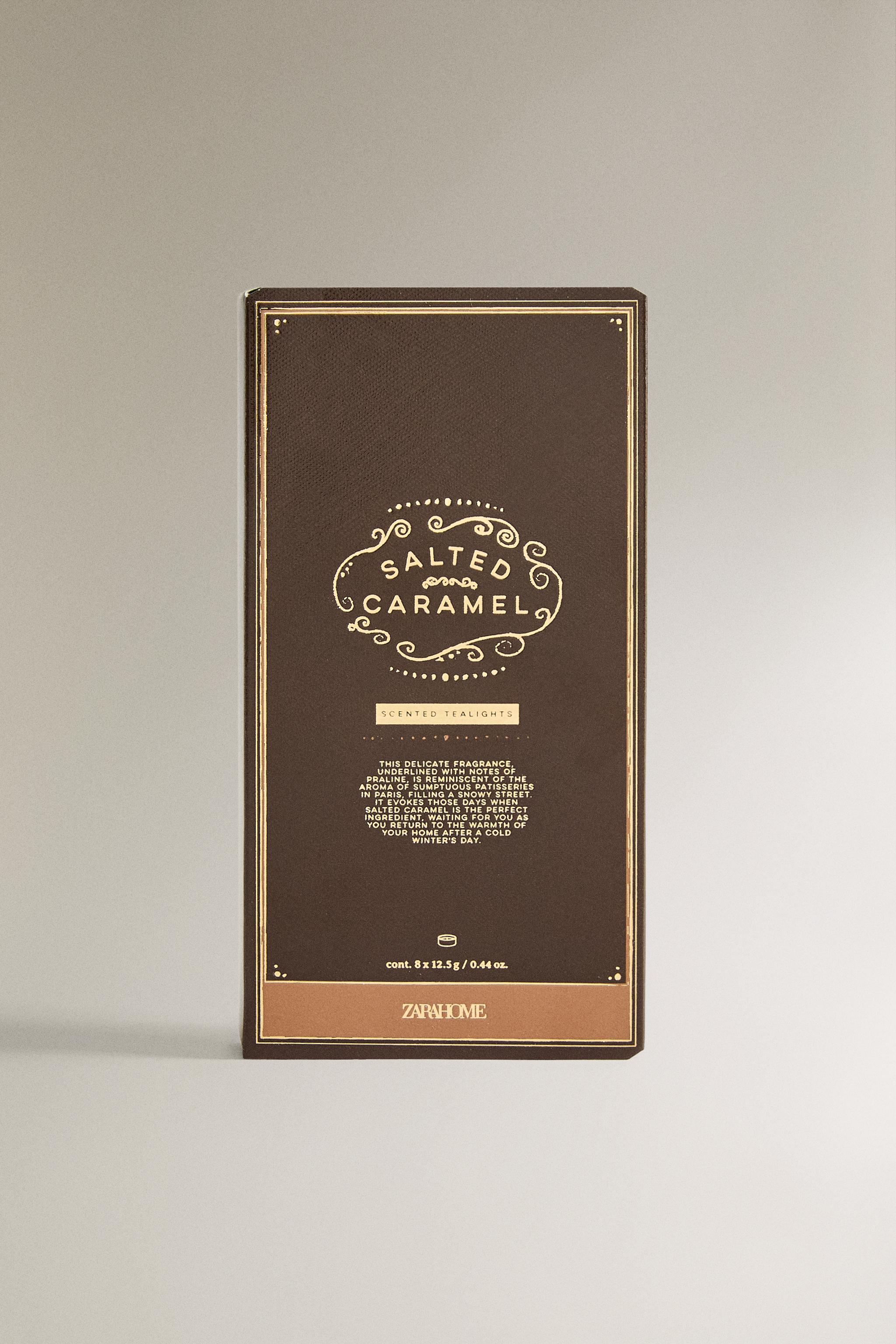 SET OF SALTED CARAMEL SCENTED TEALIGHT CANDLES (SET OF 8)